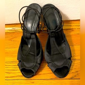 Marni Black satin platform shoes